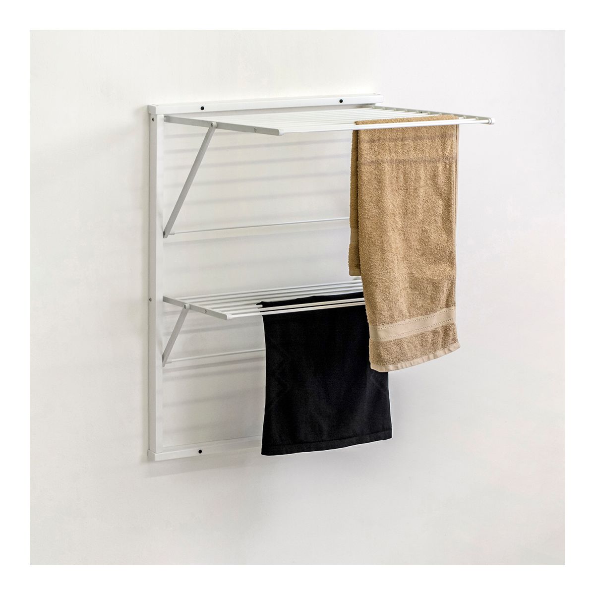 Arredamenti Italia Wandmontierter Kleiderständer, Holz, weiß, APERTO:P63 x L69 x H80 cm, CHI.: P3 x L69 x H95 cm