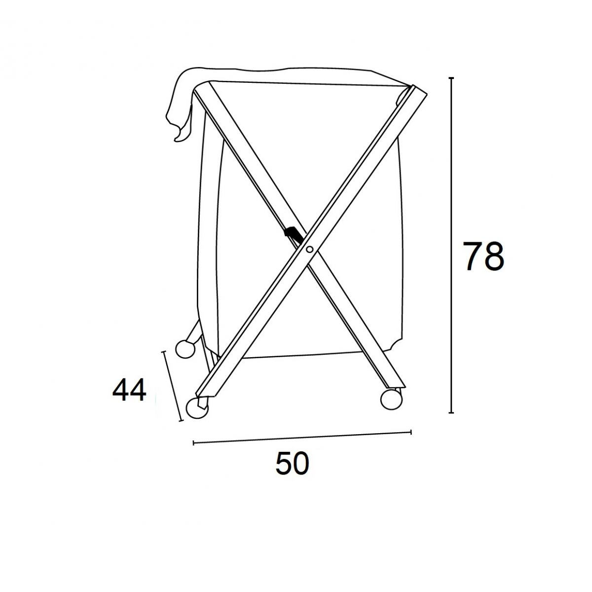 Arredamenti Italia Wäschesammler Banny, Holz - Faltbar - abnehmbare Tasche - Farbe: Kirsche