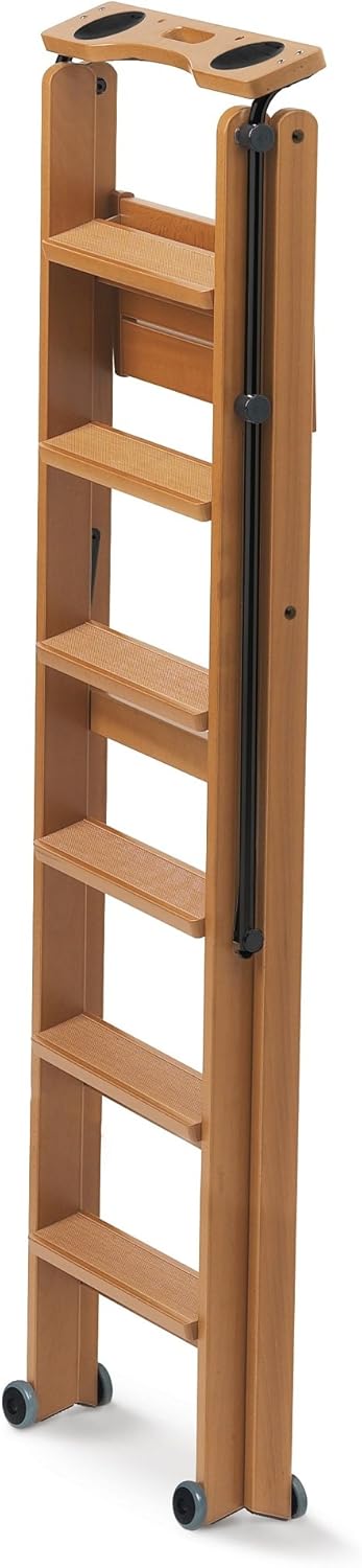 Arredamenti-Italia Trittleiter Tuscania – 6 Stufen 170/6 Kirschbaum-Finish