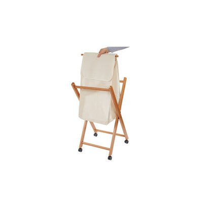 Arredamenti Italia Wäschesammler Banny, Holz - Faltbar - abnehmbare Tasche - Farbe:Kirsche