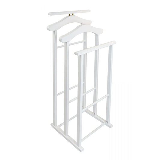 Arredamenti Italia Herrendiener für Schlafzimmer Maxi, Holz - 3fach-Träger - Farbe: Weiß